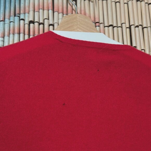 100% Cashmere Button-Down Cardigan Sweater, Red, Juniors XL, Circa 1990s - Picture 4 of 15